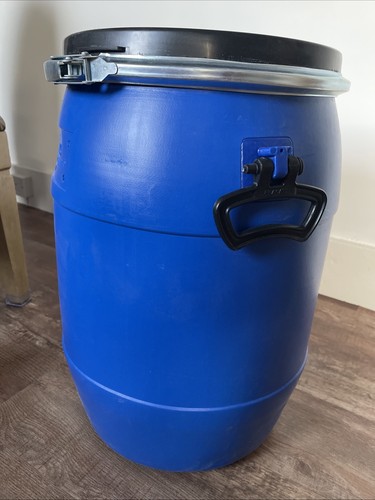 Blue plastic barrel drum 55l - blue,